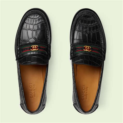 gucci crocodile mens dress loafers|gucci snake loafers.